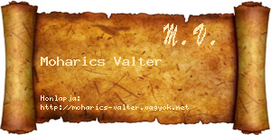 Moharics Valter névjegykártya